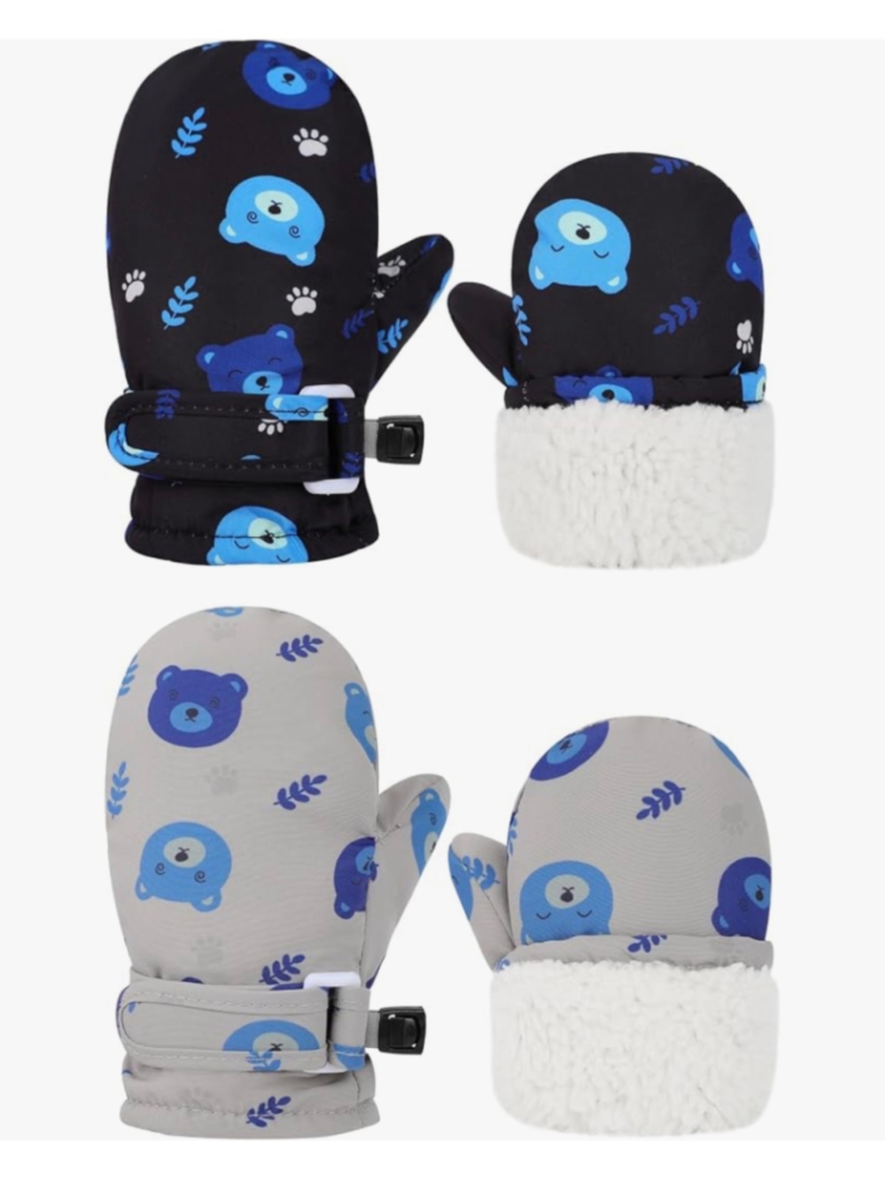 NEW Toddler Baby Mittens Winter Warm Lined Fleece Gloves Waterproof Snow 6-24 M